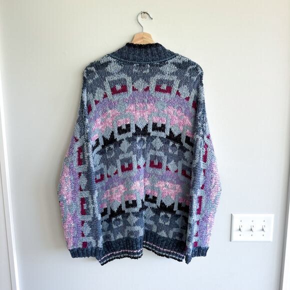 Free People Bluebell Oversize Knit Cardigan Sweater Blue Purple S NWT - Picture 4 of 11